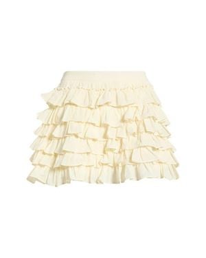 Astr Danfy Tiered Ruffle Cotton Shorts - Natural