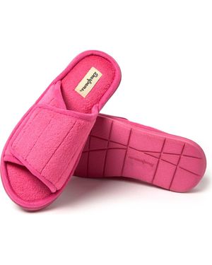 Dearfoams Mickey Terry Adjustable Shower Slide Slipper - Pink