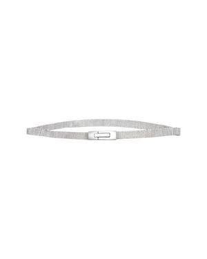 Mango Skinny Metal Mesh Belt - White