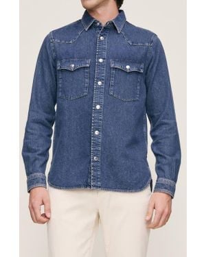 DL1961 Dominick Denim Snap-Up Western Shirt - Blue