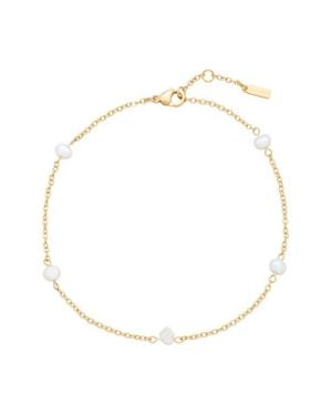 st. Moran Freshwater Pearl Station Anklet - White