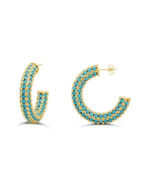 SHYMI Colored Crystal Pavé Hoop Earrings - Green