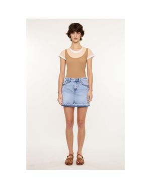 Kancan Mildred Mid Rise Western Skirt - Blue