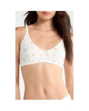 Etam Sleepover Stretch Cotton Bralette - Natural