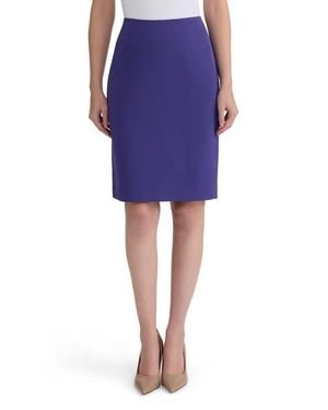 Kasper Zip Back Slim Skirt - Blue
