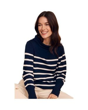 Celtic & Co. Fine Knit Merino Collard Sweater - Blue