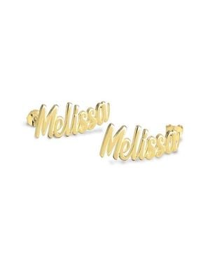 Melanie Marie Personalized Name Stud Earrings - Metallic