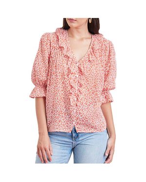 Paneros Clothing Chloe Cotton Ruffle Shirt - Red