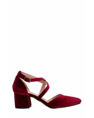 Forever & Always Shoes Dolly Low Block Heel Pumps - Red