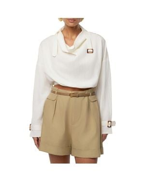 JLUXLABEL Wanderlust Long Sleeve Crop Top - White