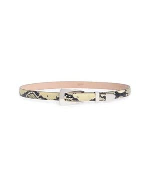 KHAITE Lucca Snakeskin Embossed Leather Belt - Natural