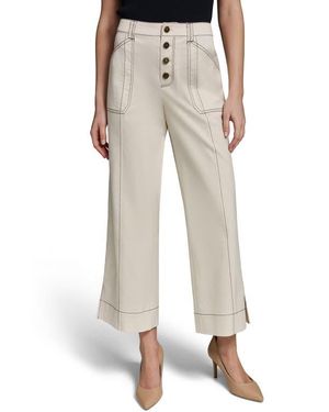 KARL LAGERFELD Straight Leg Crop Pants - Natural
