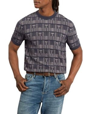 Ted Baker Britton Geometric T-Shirt - Gray