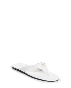 Prada Logo Flip Flop - White