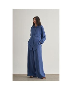 Mizalle Wide-Leg Pants - Blue