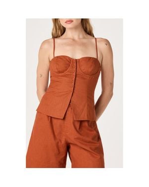 Astr Koda Linen Blend Camisole - Orange