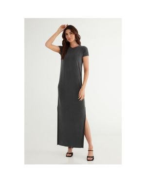 KADA The Cupro Infinity Tee Maxi Dress - Black