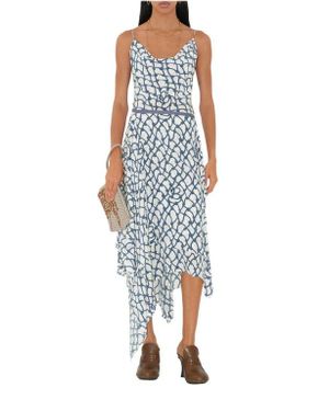 Burberry Knot Silk Skirt - Blue