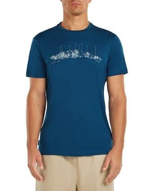 Icebreaker Merino 150 Tech Lite Graphic T-Shirt - Blue