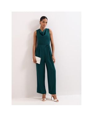 Phase Eight Monique Cowl Neck Wide Leg Jumpsuit - Green