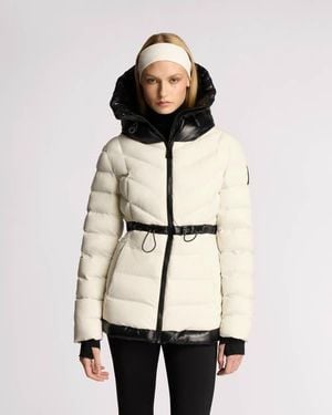 Alpenhaus Everlong Lightweight Herringbone Quilted Puffer With Lustre Detailing - Natural