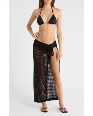 ViX Rena Knit Cover-Up Skirt - Black
