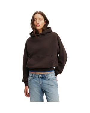 Cotton On Boxy Fleece Hoodie - Black