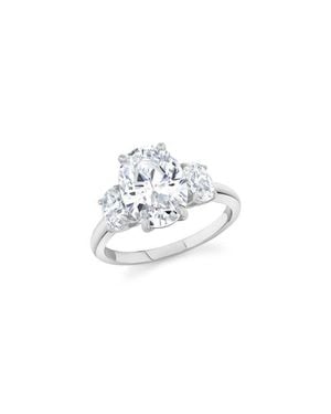 Crislu Cubic Zirconia Three-Stone Ring - White