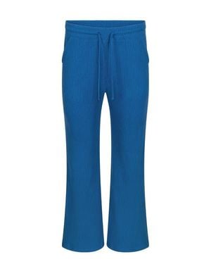 Lezat Jules Waffle Knit Organic Cotton Drawstring Pant - Blue