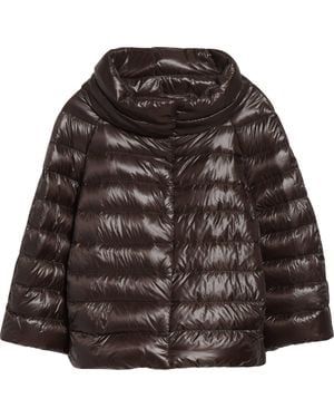 Herno Sofia Iconic Down Crop Puffer Jacket - Brown