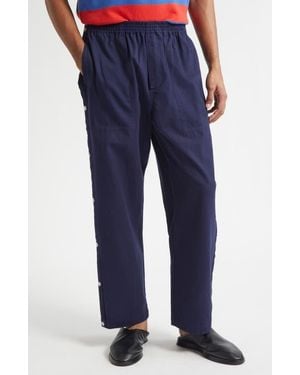 Bode Twill Tear Away Track Pants - Blue