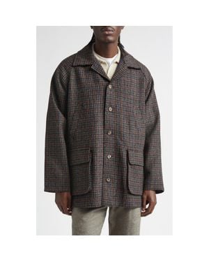 De Bonne Facture Forest Houndstooth Wool Tweed Jacket - Black
