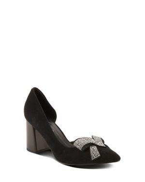 AZURA BY SPRING STEP Keala Half D'Orsay Pointed Toe Pump - Black