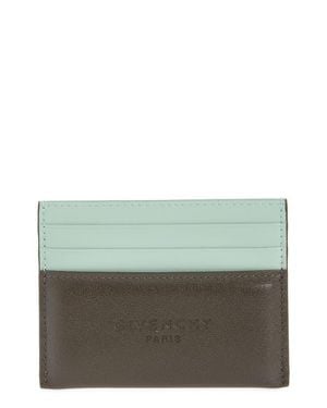 Givenchy Padded Colorblock Leather Card Case - Green