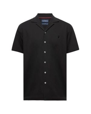 Psycho Bunny Jayme Rib Knit Camp Shirt - Black