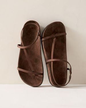Haven Well Within Satin Strappy Wrap Around Sandals - Brown
