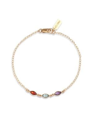 SET & STONES Marquise Multi Birthstone Bracelet - White