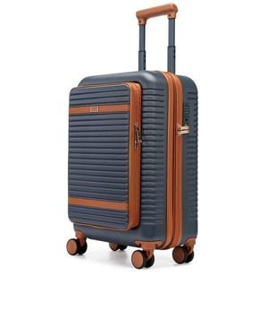 Elle Escape Expandable Carry On Suitcase With Front Laptop Pocket - Blue