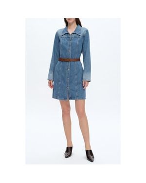 Bayeas Long Sleeve Denim Shirtdress - Blue