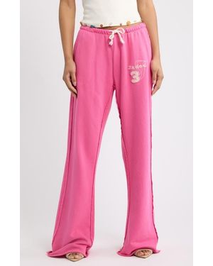 Jaded London Cleo Cotton Fleece Drawstring Pants - Pink