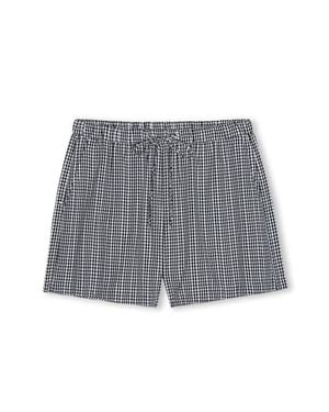 Rails Jenner Gingham Cotton Drawstring Shorts - Gray