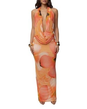 JLUXLABEL Dawn Draped Maxi Dress - Orange