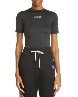 Versace La Greca Logo Gym T-Shirt - Black