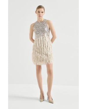 Brunello Cucinelli Dazzling Dégradé Mini Dress - White