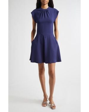 Stella McCartney Gathered Cap Sleeve Dress - Blue