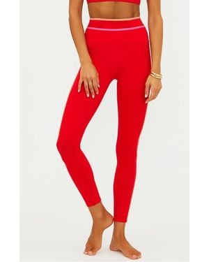 Beach Riot Solara Side Stripe Leggings - Red