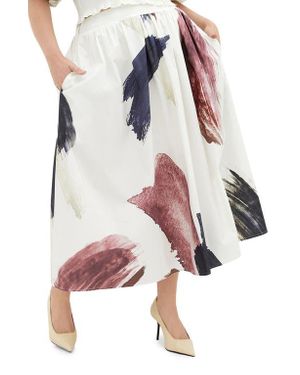 City Chic Alisha Cotton A-Line Maxi Skirt - Pink