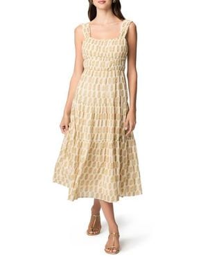 PAIGE Kinney Tiered Cotton Midi Dress - Natural