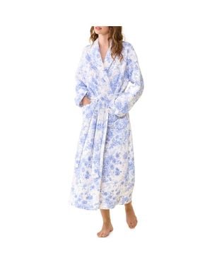 Eileen West Floral Ballet Wrap Robe - Blue
