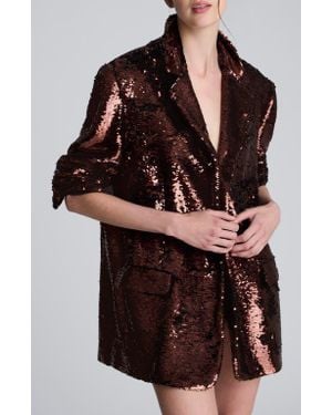 Kenneth Cole Sequin Wrap Jacket - Brown